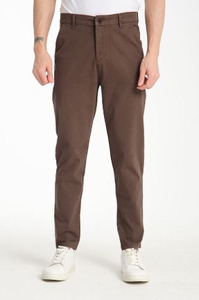 شلوار قهوه ای مردانه پنبه ای muzzo jeans - کد 884253895