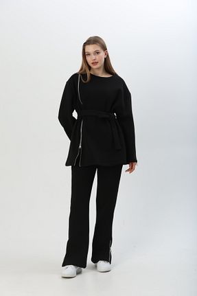 ست بالاتنه و پائین تنه مشکی زنانه بافت Modesto - کد 884241202