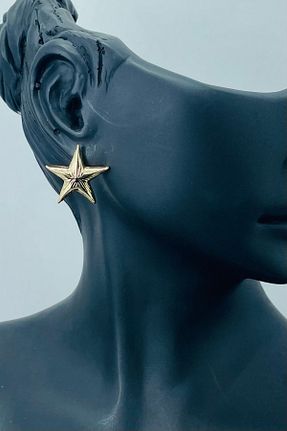 گوشواره جواهر زرد فلزی TRENDTAKI - کد 884188423