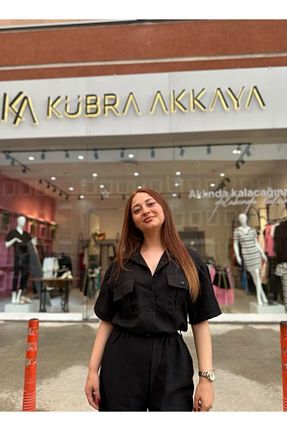 سرهمی مشکی زنانه آستین کوتاه Styleistanbul - کد 884283594