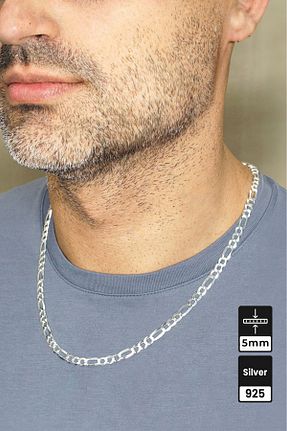 گردنبند نقره رنگی مردانه 925 عیار Mios Silver - کد 812372139