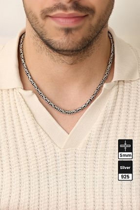 گردنبند نقره مردانه 925 عیار Mios Silver - کد 884309092