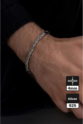 دستبند نقره مردانه 925 عیار Mios Silver - کد 884321543