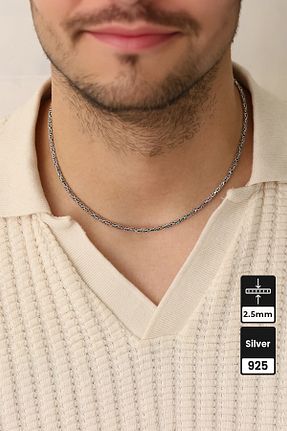 گردنبند نقره مردانه 925 عیار Mios Silver - کد 884312538