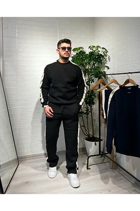 ست بالاتنه و پائین تنه مشکی مردانه بافتنی Butik - کد 884347721