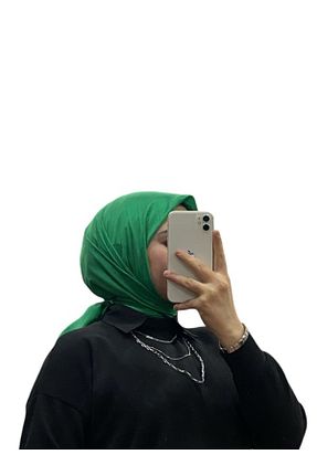 روسری سبز کرپ ساتن ابریشم Harem - کد 884378847