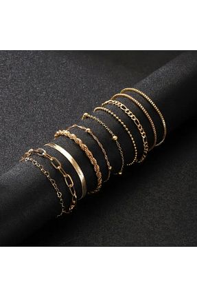 دستبند جواهر طلائی زنانه استیل (فولاد) İthal - کد 884371924