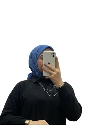 روسری سرمه ای کرپ ساتن ابریشم Harem - کد 884374980