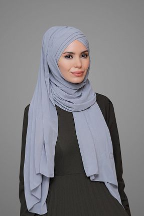 شال طوسی زنانه شیفون HÜRREM BONE - کد 209129527