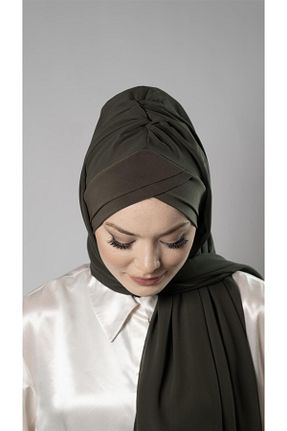شال خاکی زنانه شیفون HÜRREM BONE - کد 209131378