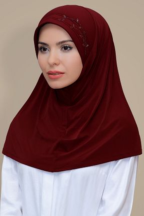 روسری زرشکی ساده HÜRREM BONE - کد 208553954