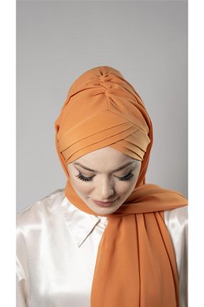شال طلائی زنانه شیفون HÜRREM BONE - کد 772252579