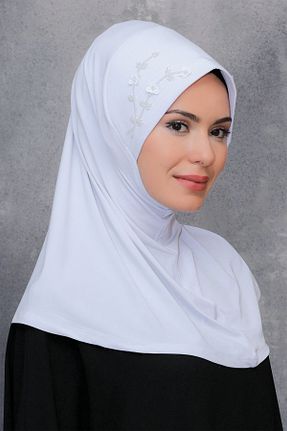 روسری سفید ساده HÜRREM BONE - کد 208553986
