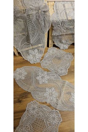 رومیزی طوسی پلی استر ویسکوز پنبه ای LİNDENİ HOME - کد 761925188