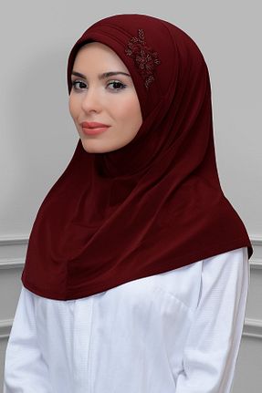 روسری زرشکی ساده HÜRREM BONE - کد 208554001
