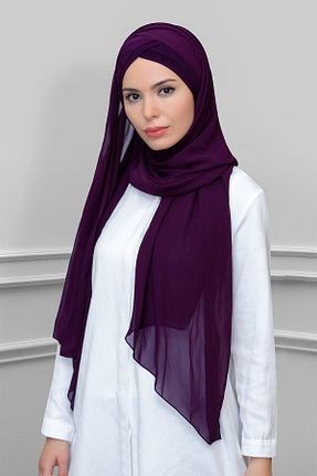 شال بنفش زنانه شیفون HÜRREM BONE - کد 209131669