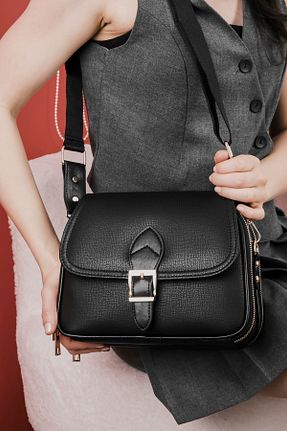 کیف دوشی مشکی زنانه چرم مصنوعی LAL SHOES & BAGS - کد 884384273