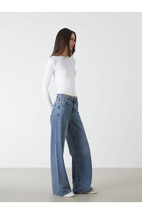 شلوار جین آبی زنانه پاچه گشاد LC Waikiki - کد 884473377