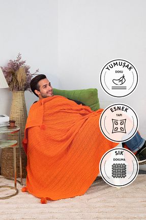 پتو تکنفره نارنجی اکریلیک FAVORA - کد 800174109