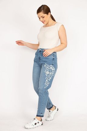 شلوار جین آبی زنانه پاچه تنگ BYŞANS - کد 884483725