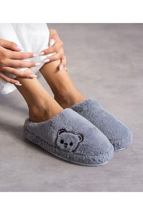 دمپائی خانگی طوسی زنانه مخملی redtan - کد 881285452