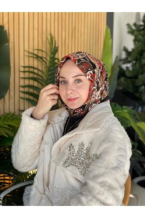 روسری قهوه ای پنبه ای Emproyal - کد 884502195