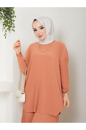 ست بالاتنه و پائین تنه حجاب نارنجی زنانه رگولار MODAMÜNASİP - کد 884509631