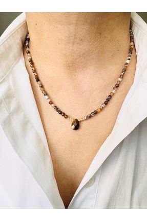 گردنبند جواهر قهوه ای زنانه سنگ طبیعی DEVİ fashion - کد 860204838