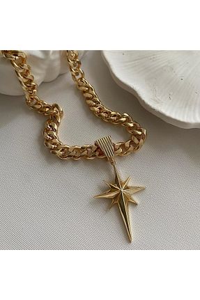 گردنبند جواهر طلائی زنانه استیل ضد زنگ quelindaco - کد 657675803