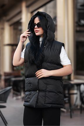 جلیقه مشکی زنانه اورسایز ÖNDER MODA - کد 787195618