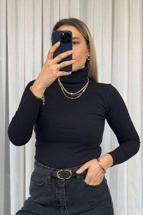 پلیور مشکی زنانه ساده KUBOS MODA - کد 884530217