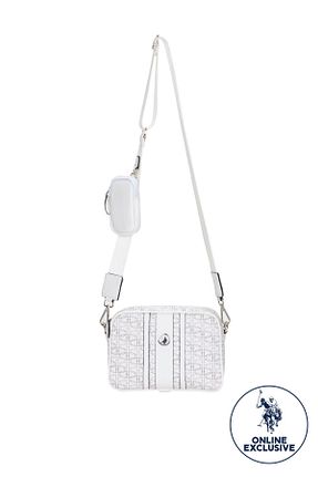 کیف پستچی سفید زنانه چرم مصنوعی U.S. Polo Assn. - کد 303341528
