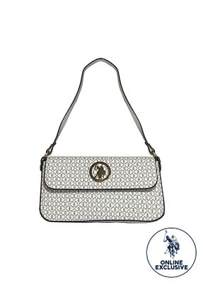 کیف دوشی سفید زنانه چرم مصنوعی U.S. Polo Assn. - کد 303342071