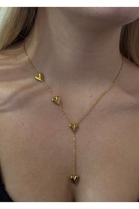 گردنبند استیل ( فولاد ) طلائی زنانه استیل (فولاد) KİLİGİSTANBUL - کد 870861622