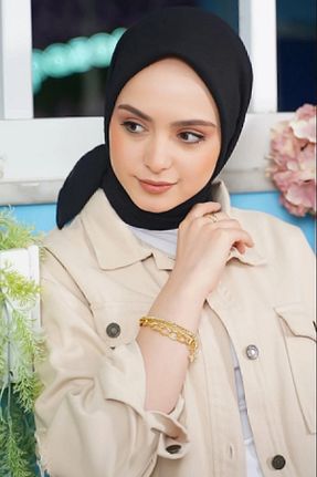 روسری مشکی پلی استر Melodi Scarf - کد 884553918