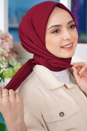 روسری زرشکی پلی استر Melodi Scarf - کد 884553956