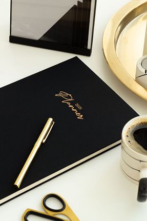 سر رسید مشکی ساده Matt Notebook - کد 866242992