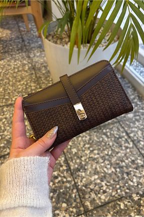کیف پول قهوه ای زنانه ابعاد بزرگ Yuka Atelier - کد 884622734