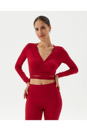 بلوز زرشکی زنانه ساده Ayma Active - کد 362288699