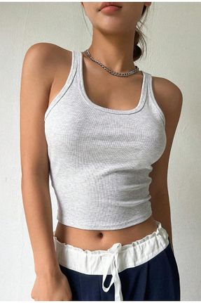 بلوز طوسی زنانه ساده YESENİA - کد 862608521