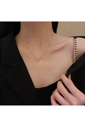 گردنبند استیل ( فولاد ) طلائی زنانه استیل (فولاد) Universal - کد 884632487