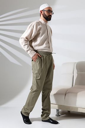 شلوار سبز مردانه کتان ihvanonline - کد 884646548