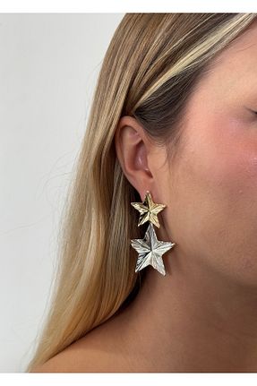 گوشواره جواهر طلائی فلزی KİLİGİSTANBUL - کد 884660538