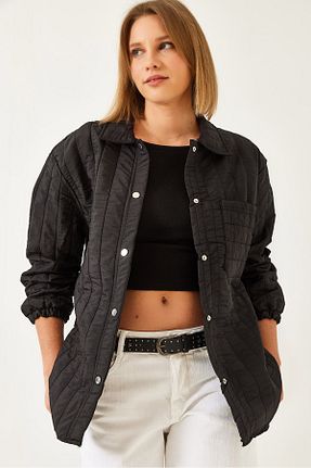 کاپشن مشکی زنانه Straight Bianco Lucci - کد 884661347