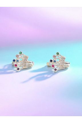 گوشواره نقره رنگی بچه گانه 925 عیار LITTLELUXE - کد 883746158