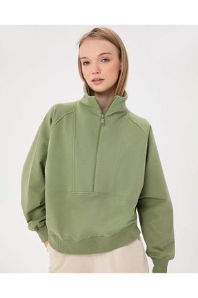سوئیشرت سبز زنانه ساده Ayma Active - کد 883247272