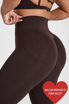 ساق شلواری اسپرت قهوه ای زنانه بافت gymhams - کد 884832600