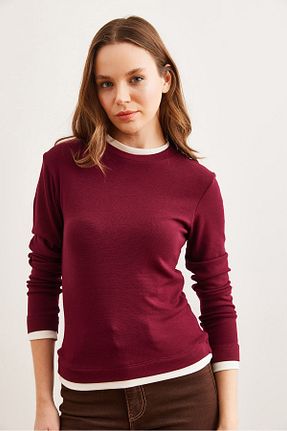بلوز زرشکی زنانه ساده Olalook - کد 884211007