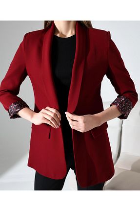 کت بلیزر زرشکی زنانه مودال aytenli - کد 882260166