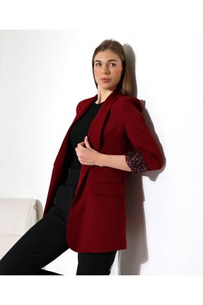 کت بلیزر زرشکی زنانه مودال aytenli - کد 882260166